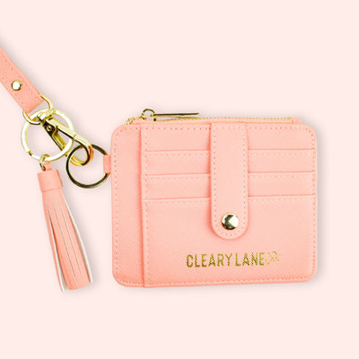 Cleary Lane Colorful Wallet Keychains: Blush Rainbow Flowers