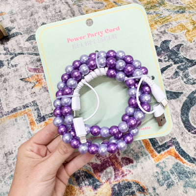 Beaded Phone Chargers USB/USB-C/Lightning: Purple