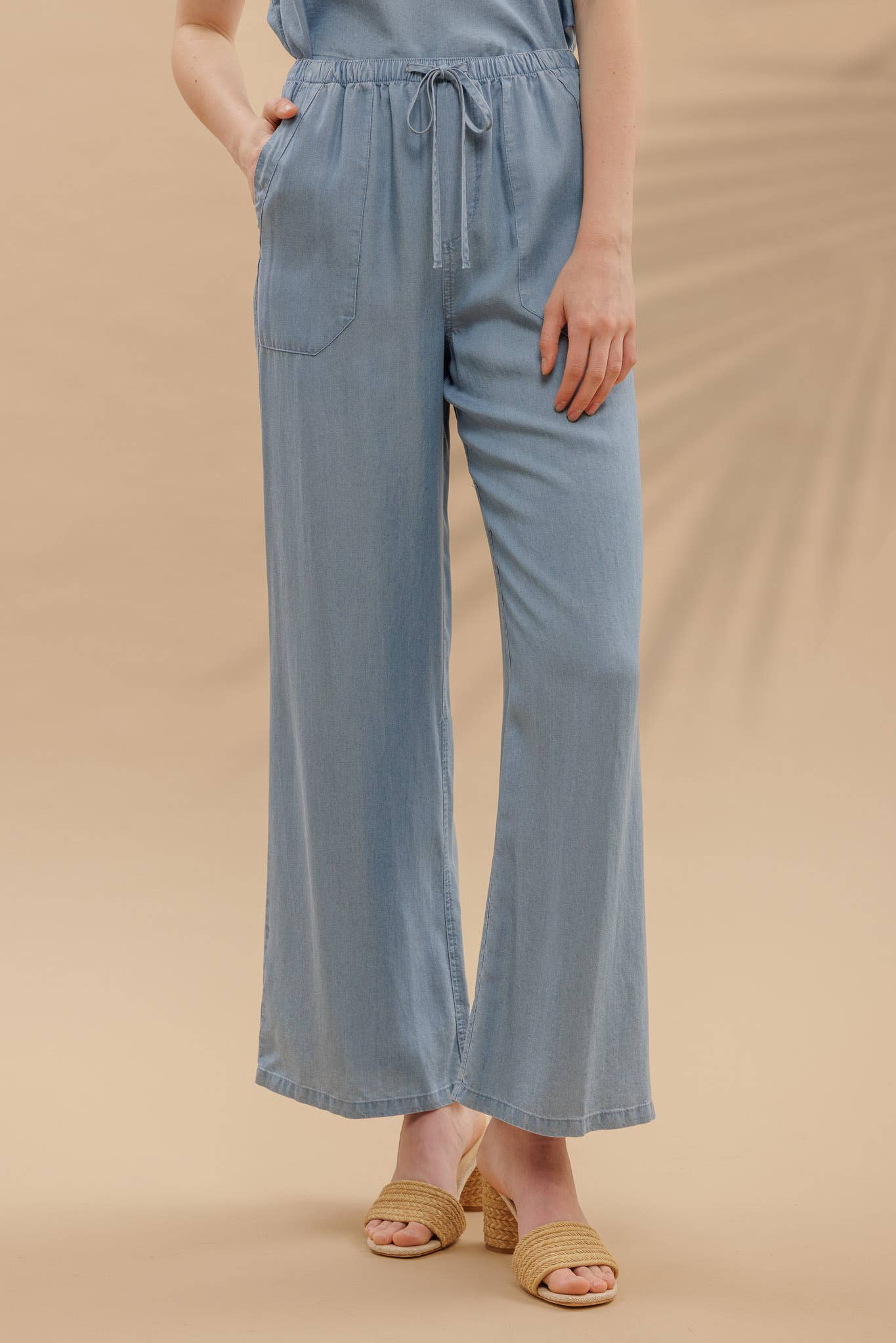 Drawstring Chambray Pant