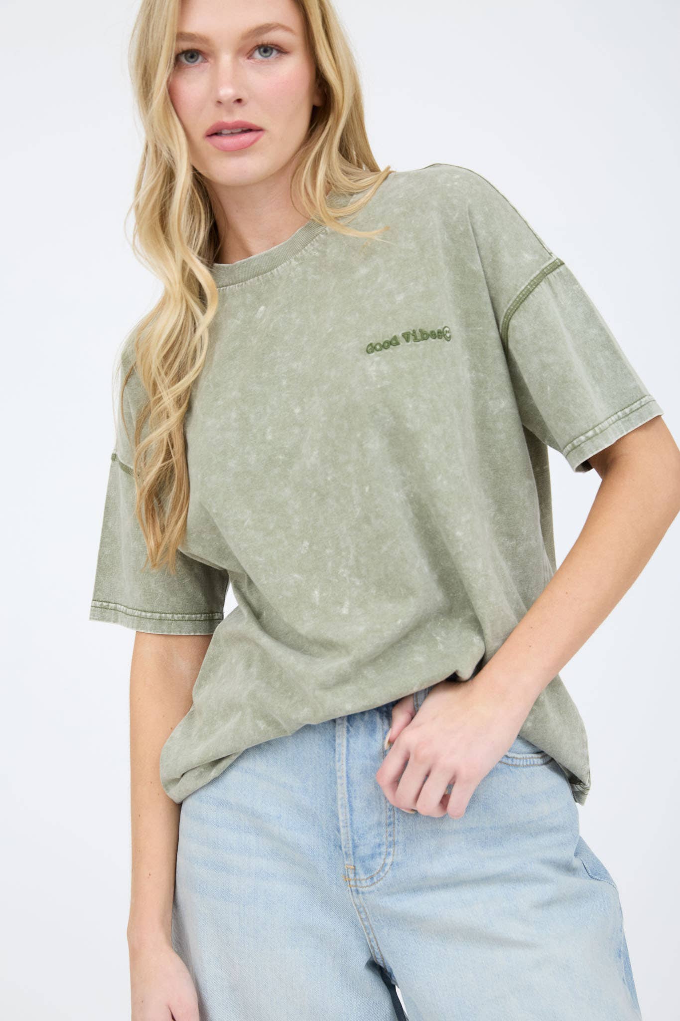 Good Vibes Washed Top