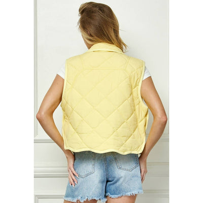 Coral Qulited Collar Vest