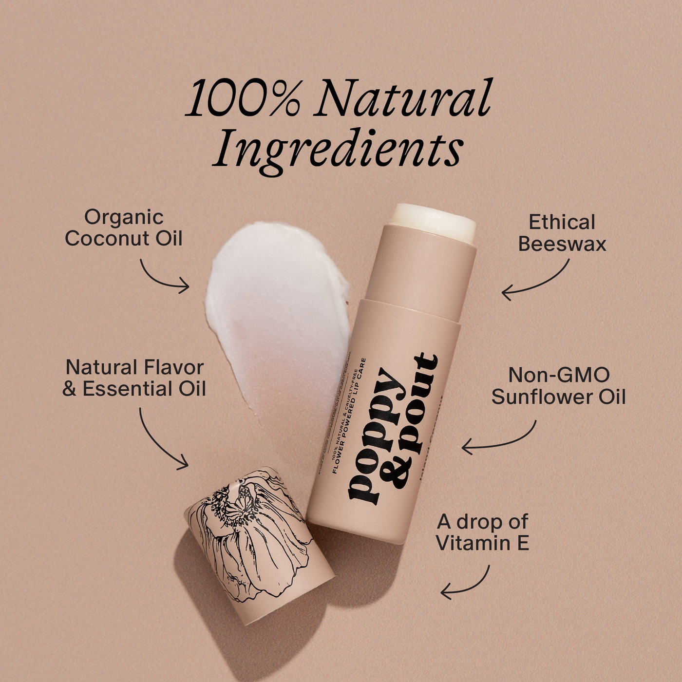 Poppy & Pout Lip Balm: Island Coconut