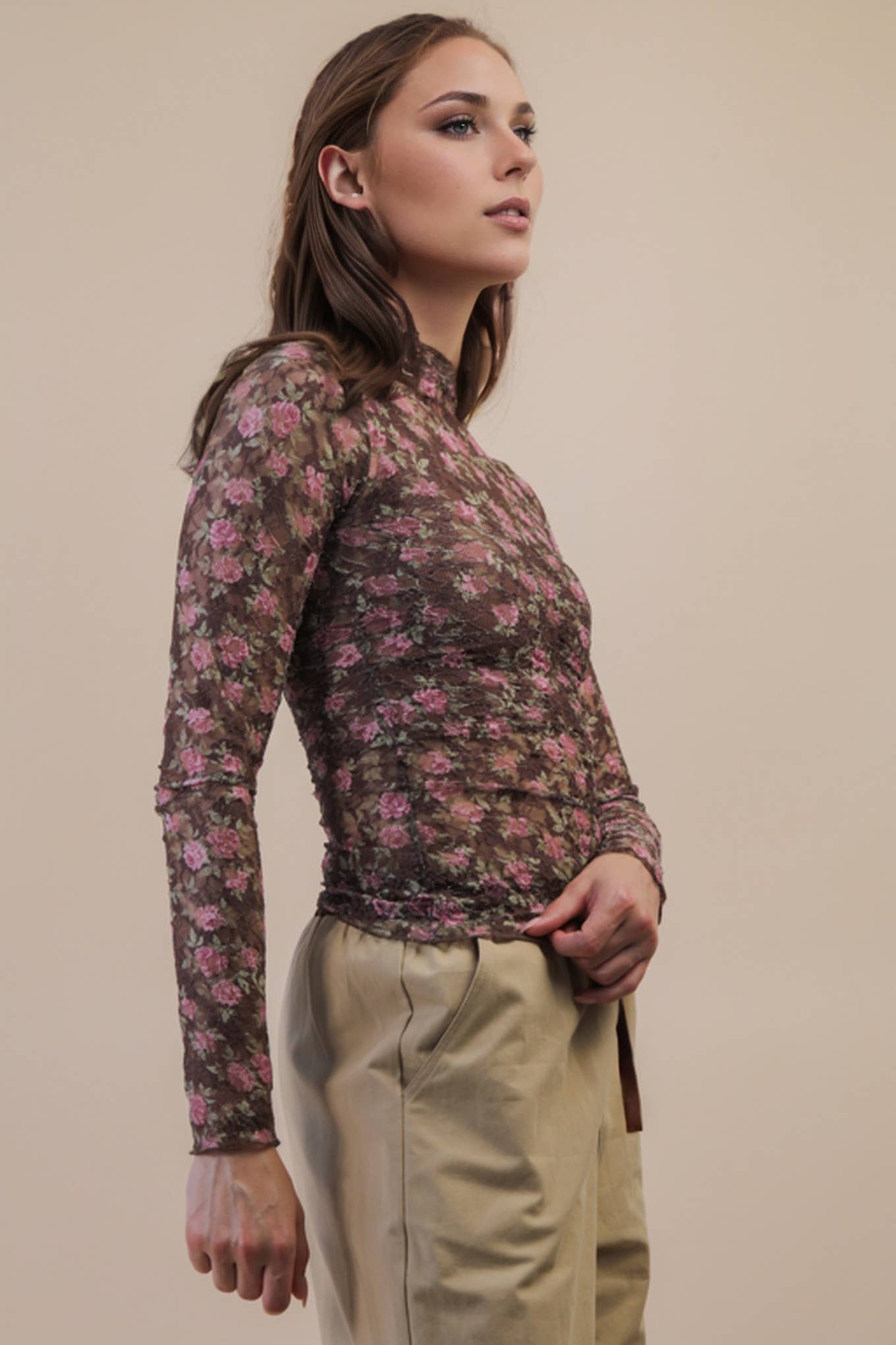 Black Bow Sheer Mesh Top