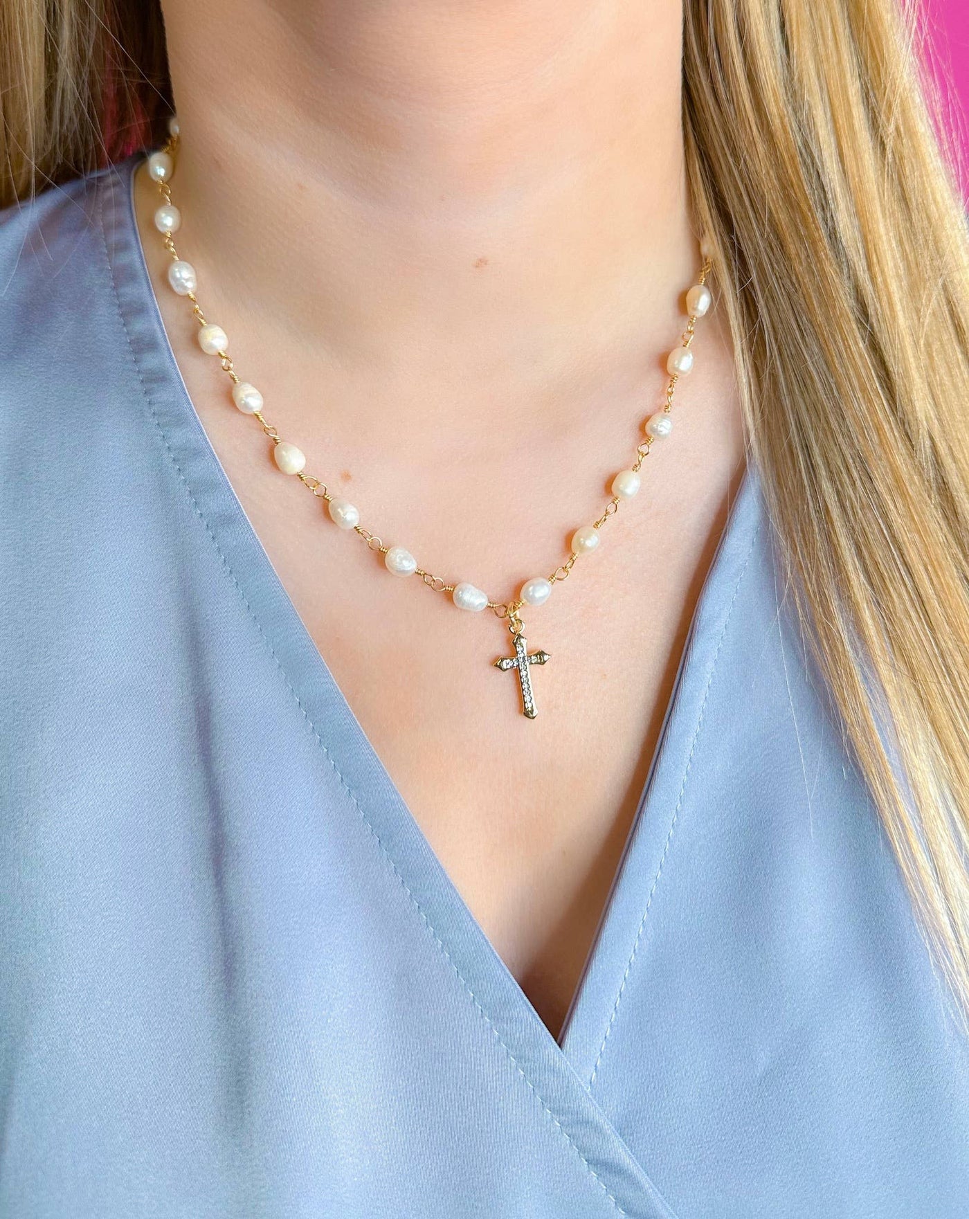 Taylor Shaye Florence Necklace Jacee Cross Necklace