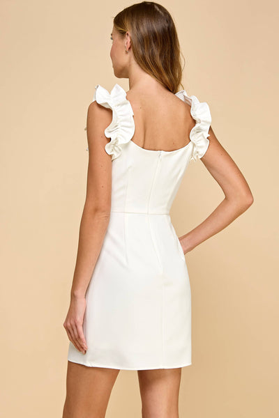 Scoop Neckline Ruffle Detail Dress