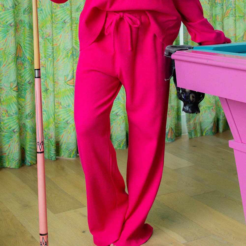 LULU MAC Hot Pink Waffle Pants