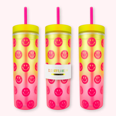 Cleary Lane 16oz Matte Tumbler | Peach Flowers