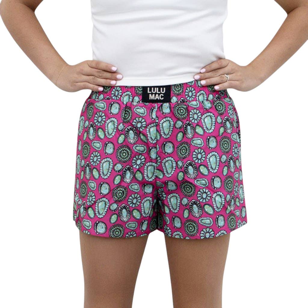 LULU Pink Concho Boxer Shorts