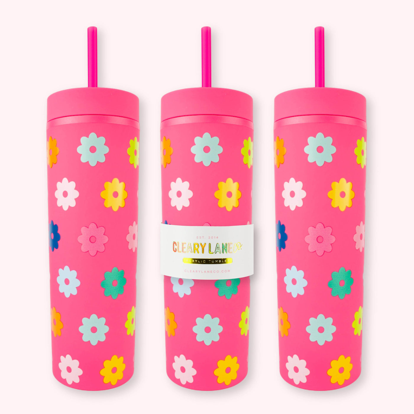 Clearly Lane 16oz Matte Tumbler | Orange Flowers