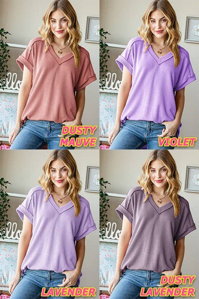 Baby Pink Ribbed Top