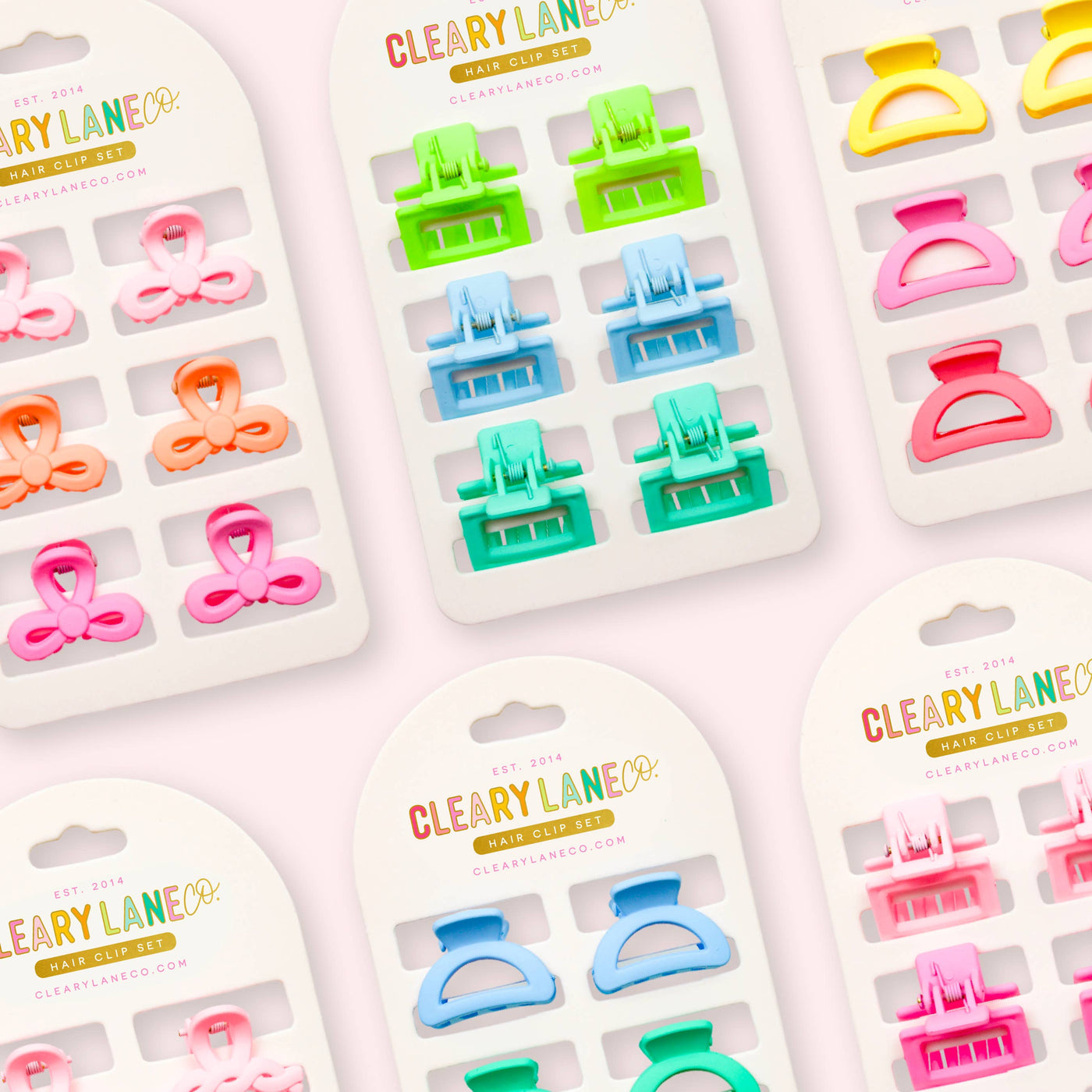 Cleary Lane Mini Hair Clip Set | Pink & Purple