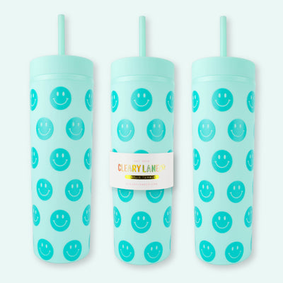 Clearly Lane 16oz Matte Tumbler | Aqua Flowers