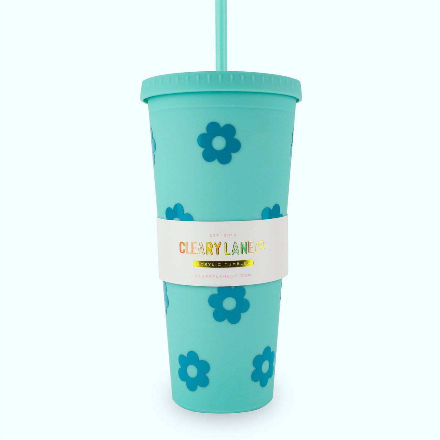 Clearly Lane 24oz Matte Tumbler Cup | Aqua FlowersClearly Lane