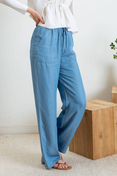 Chambray Drawstring Pant