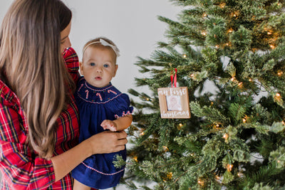 My First Christmas Holiday Wooden Picture Frame Ornament