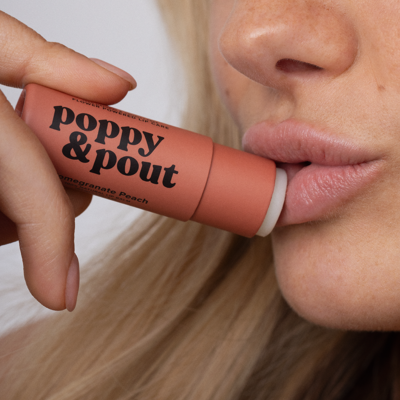 Poppy & Pout Lip Balm: Pomegranate Peach