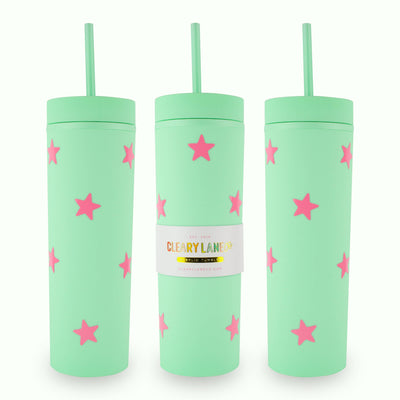 Cleary Lane 16oz Matte Tumbler Cup | Canary Hearts