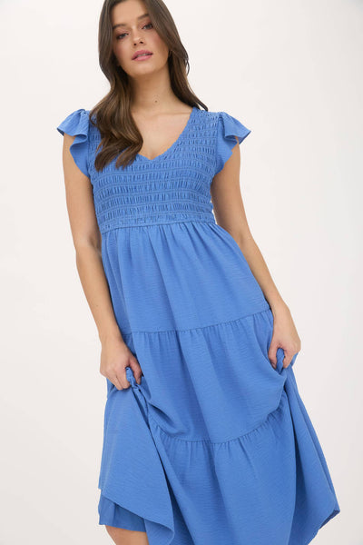 Cream Flutter Sleeve Maxi