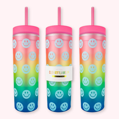 Clearly Lane 16oz Matte Tumbler | Aqua Flowers