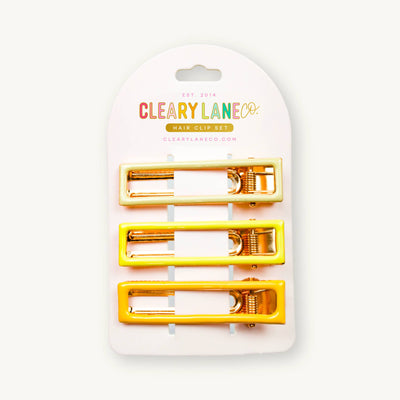 Cleary Lane Hair Clip Set | Yellow