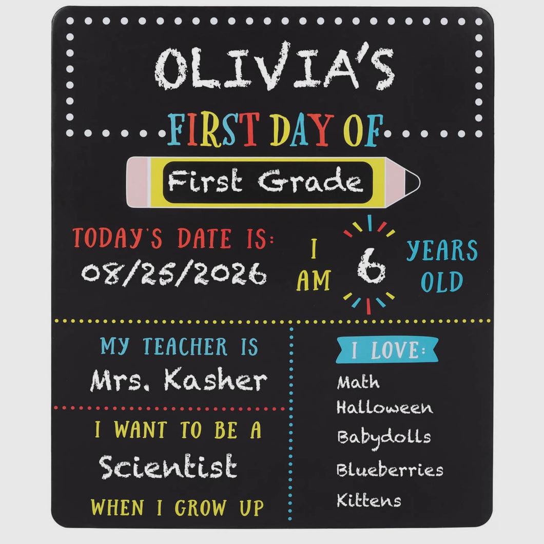 First Day and Last Day of School Reversible Chalkboard