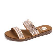 Load image into Gallery viewer, Yellow Box Tan Damson Sandals
