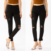 Load image into Gallery viewer, Long Beach Black Distressed Skinny Jeans
