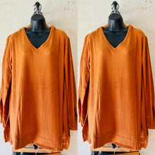 Load image into Gallery viewer, Thermal Waffle Knit V Neck Top
