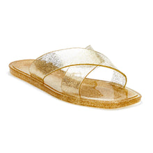 Load image into Gallery viewer, Villa Gold Glitter Sandal
