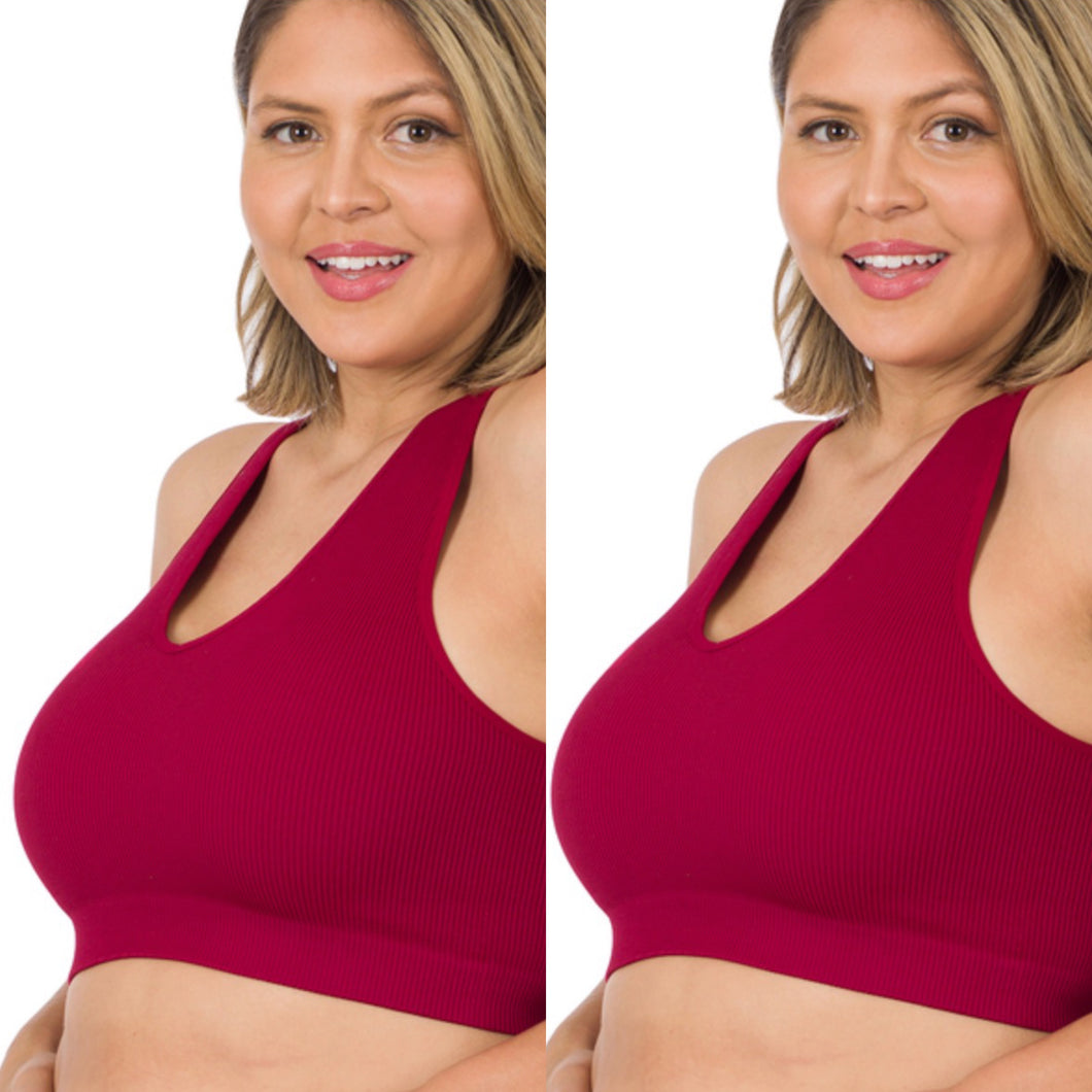 Plus Size Ribbed Cropped Tank