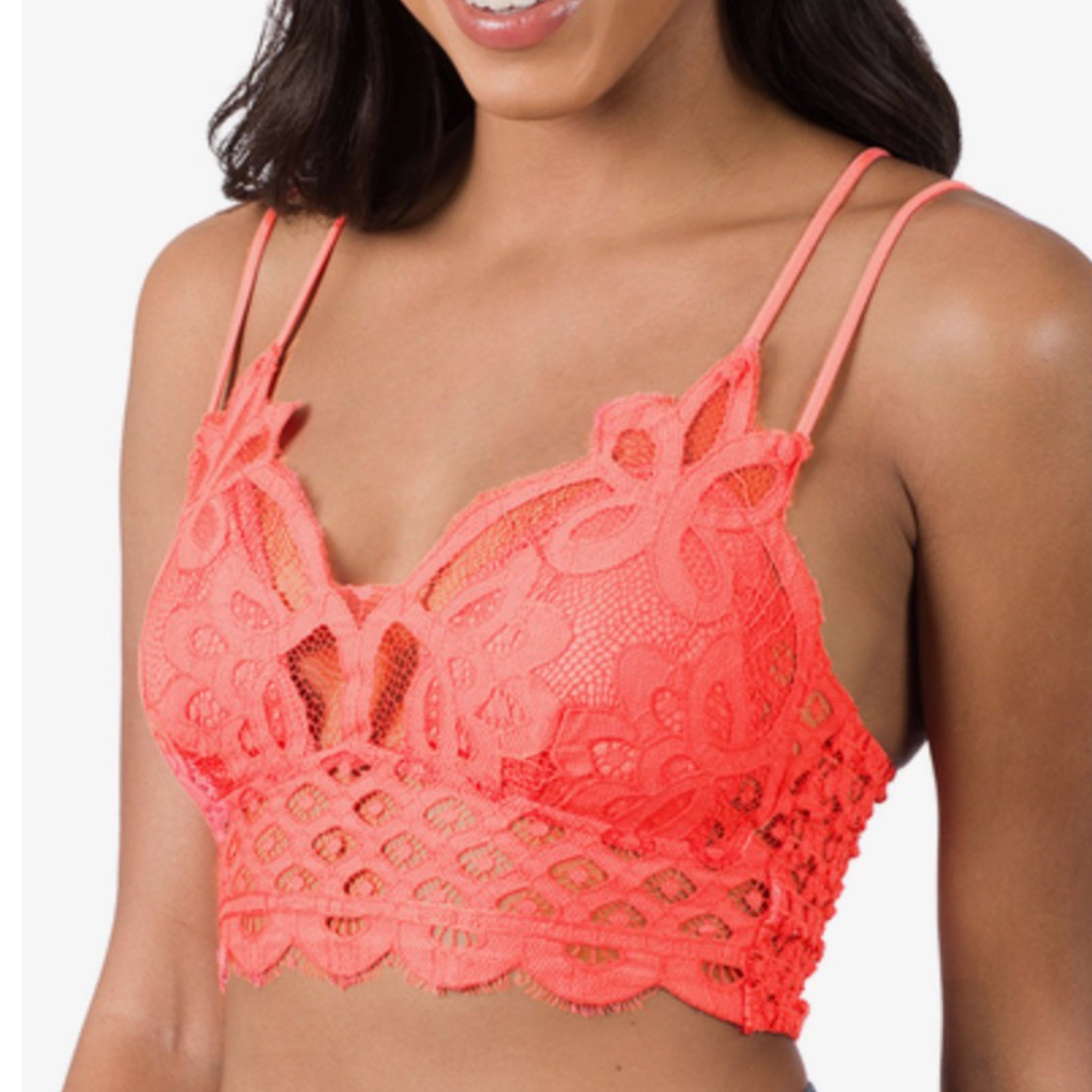FLORAL SCALLOPED DOILY CROCHET LACE BRALETTE – Mallory Ruth Company