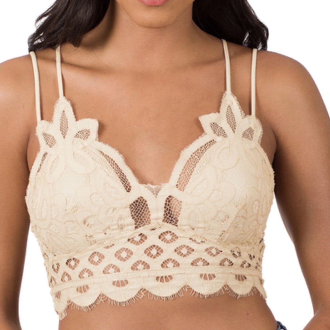 Crochet Lace Bralette with Pads