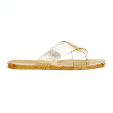 Load image into Gallery viewer, Villa Gold Glitter Sandal
