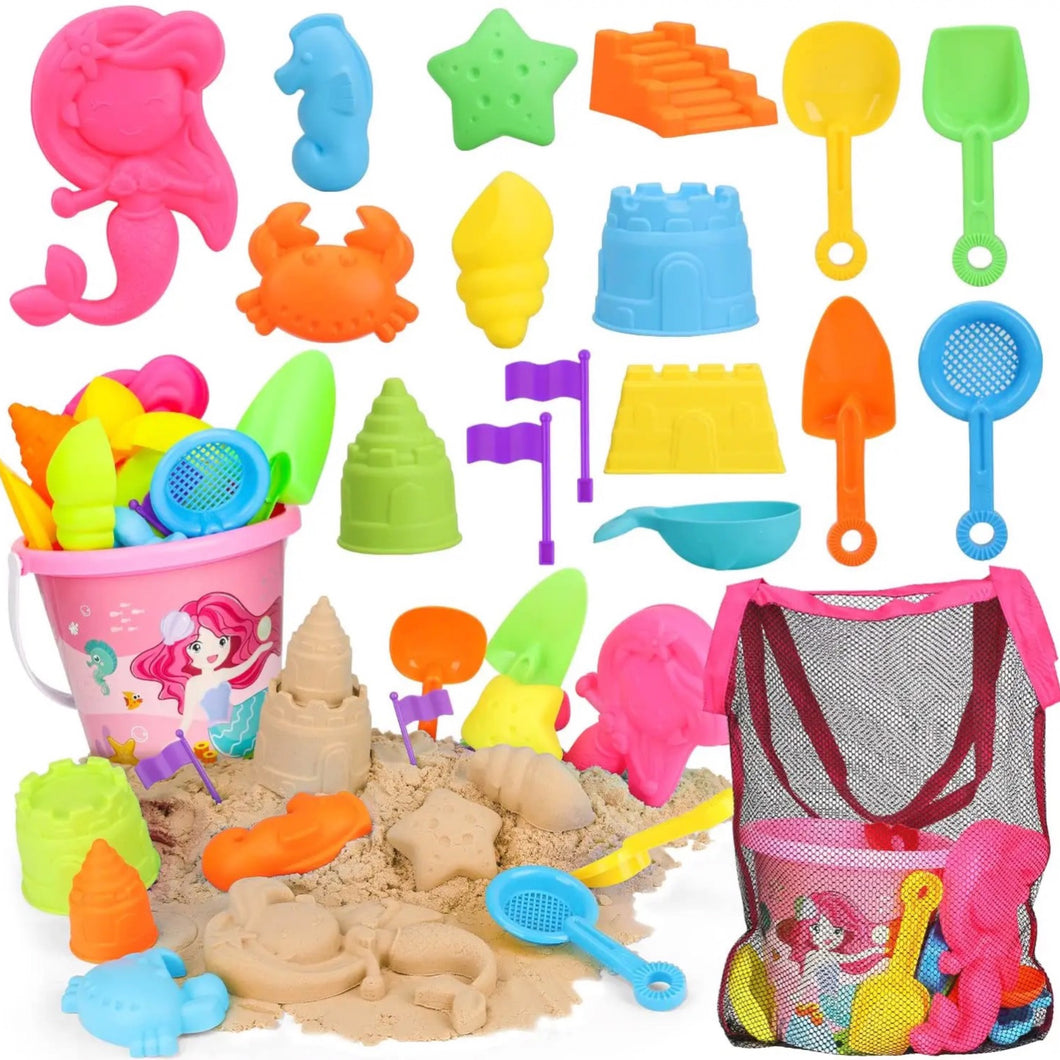 18 PCS Mermaid Sand Toys for Kids