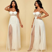 Load image into Gallery viewer, Ivory Bra Corset Maxi Dress
