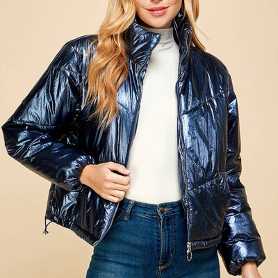 Metallic Puffer Jacket