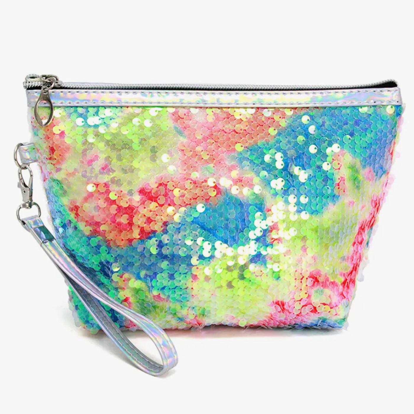 Multi Sequin Zipper Cosmetic Pouch Bags