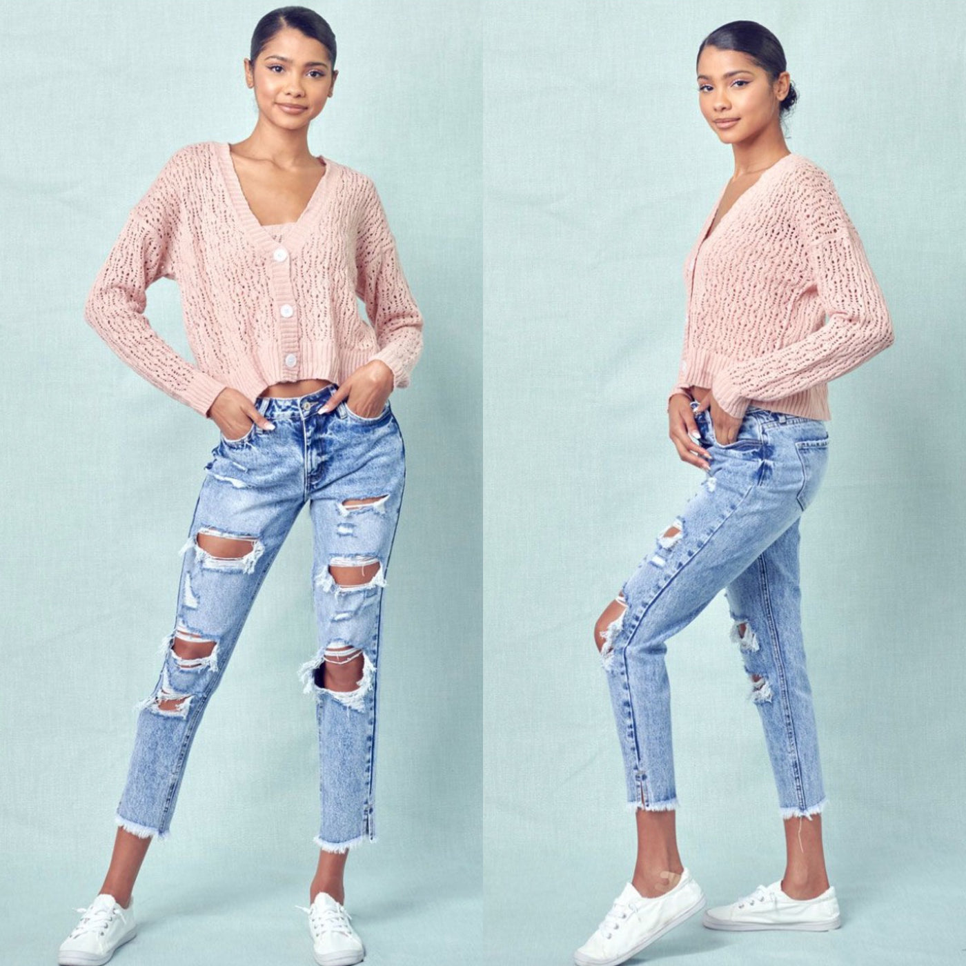 RESTOCK: High Rise Distressed Boyfriend Jeans