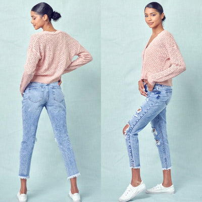 RESTOCK: High Rise Distressed Boyfriend Jeans