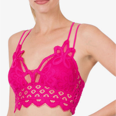 Crochet Lace Bralette with Pads