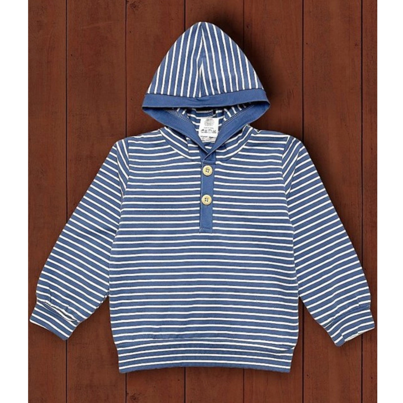 Blue & White Hooded Sweatshirt