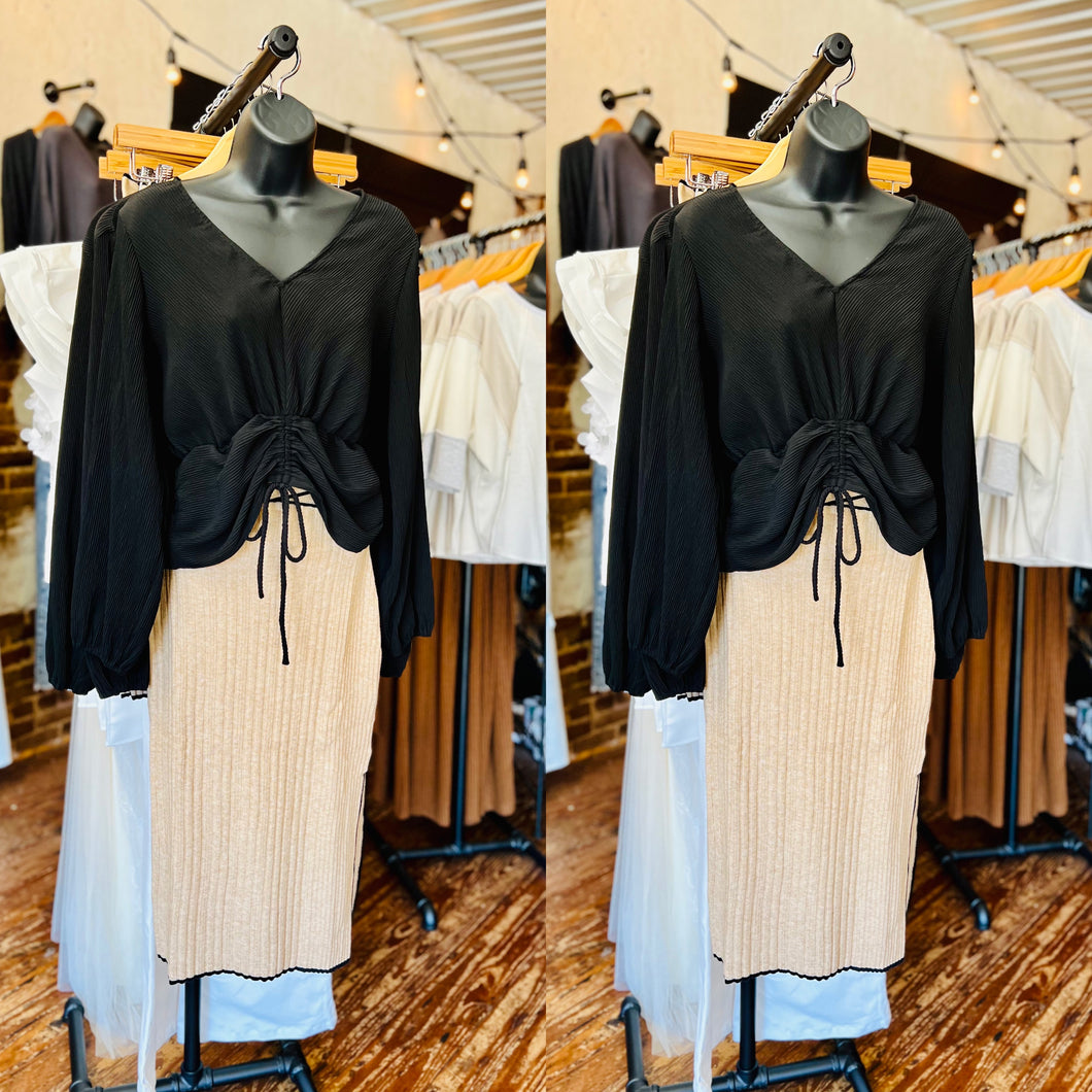 Cut Out Waist Midi Skirt