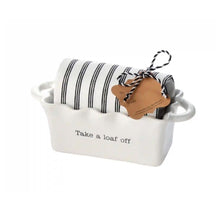 Load image into Gallery viewer, Take a Loaf Off - Mini Loaf Pan &amp; Towel Set

