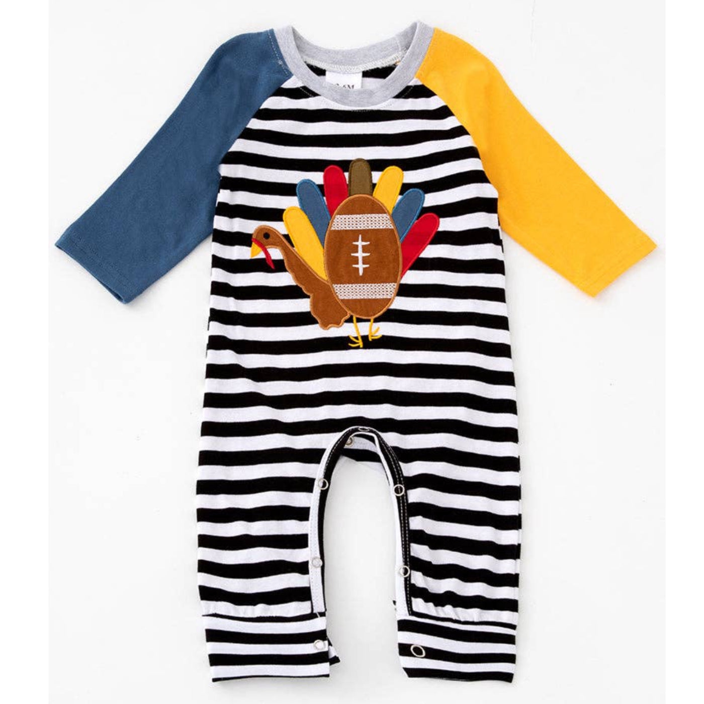 Striped Turkey Applique Romper