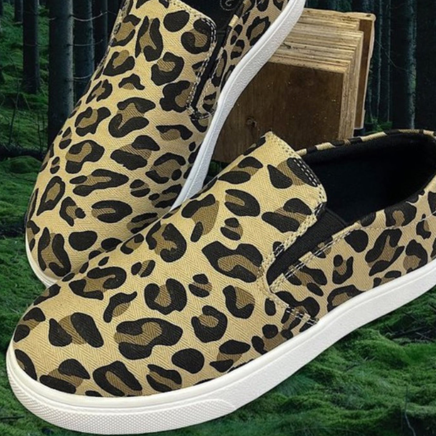 Kids Leopard Printed Slip On Sneakers