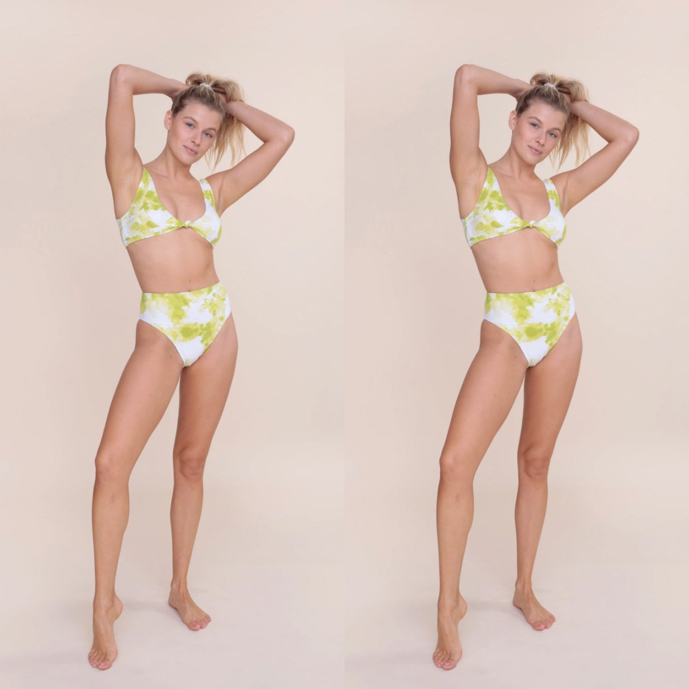 Citrus Floral Knot Bikini Top