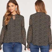 Load image into Gallery viewer, Smocked Long Sleeve Woven Top
